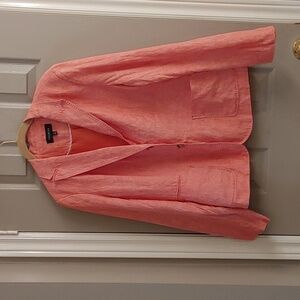 Women's 100% Linen Coral Blazer Fully Lined Size 10